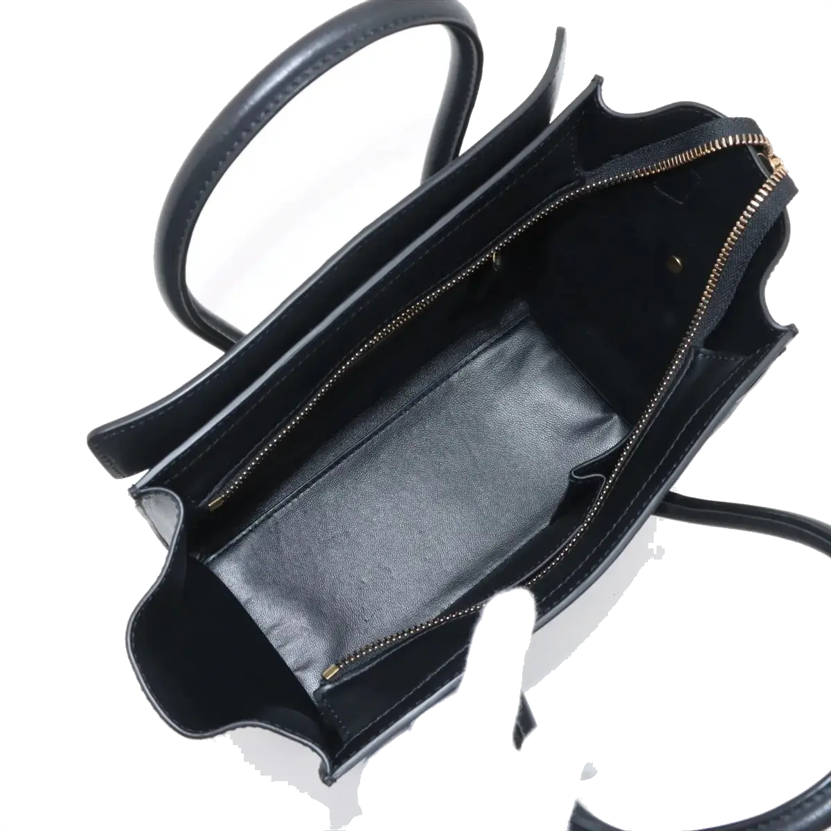 Pre-Loved Luggage Tote Leather Micro with Gold Hardware, Black