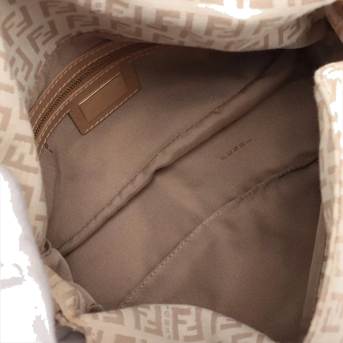 Pre-Loved Mamma Baguette Shoulder Bag Zucchino Coated Canvas with Gold Hardware, Beige