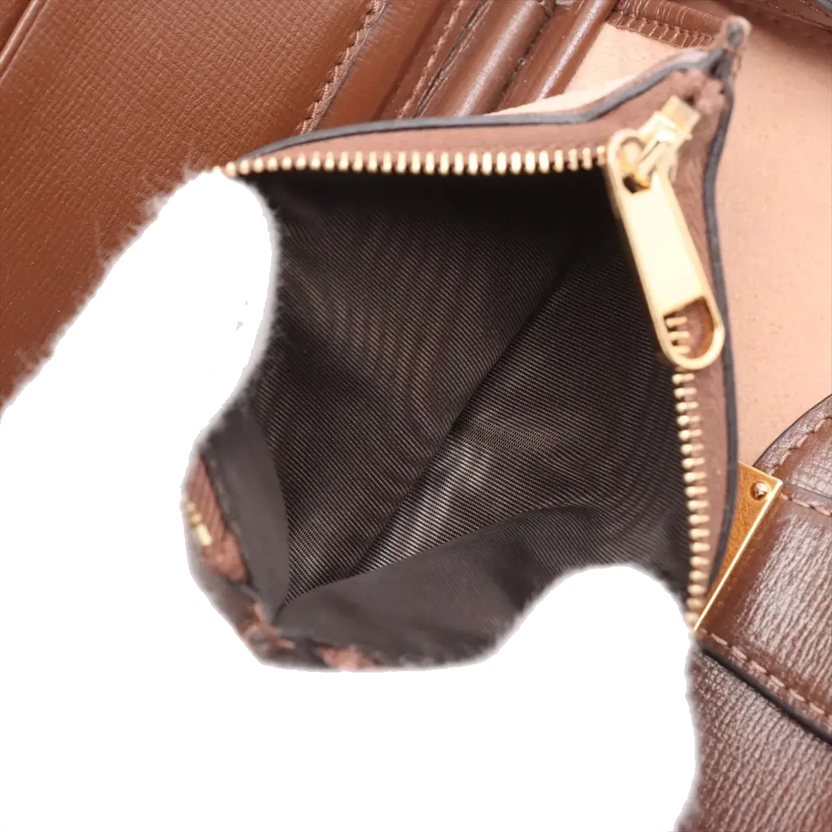 Pre-Loved GG Supreme Crossbody Bag Monogram Coated Canvas Mini with Gold Hardware, Beige/Brown