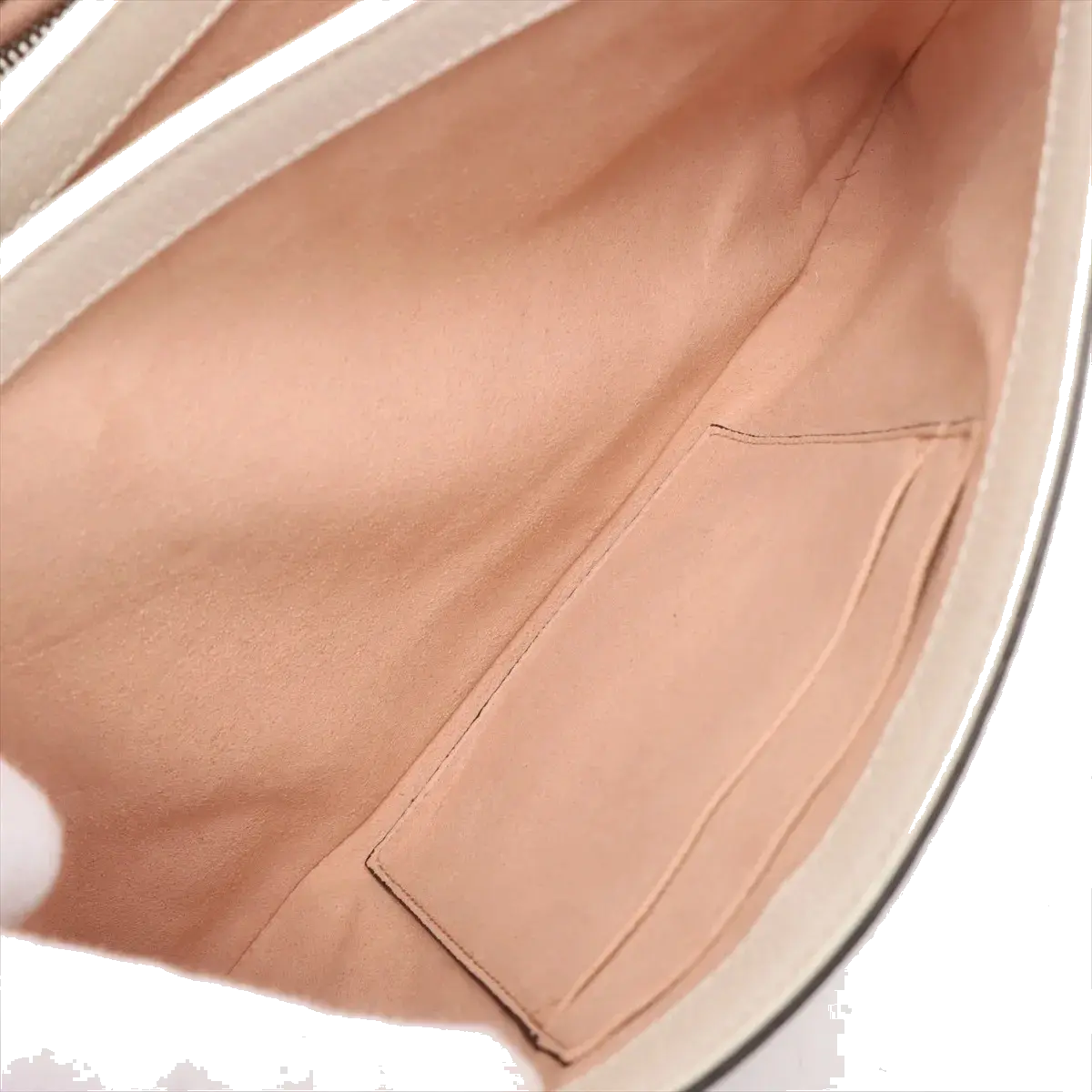 Pre-Loved Queen Margaret Shoulder Bag Monogram Canvas Coated with Aged Gold Hardware Medium, Beige Ebony with Ivory Trim