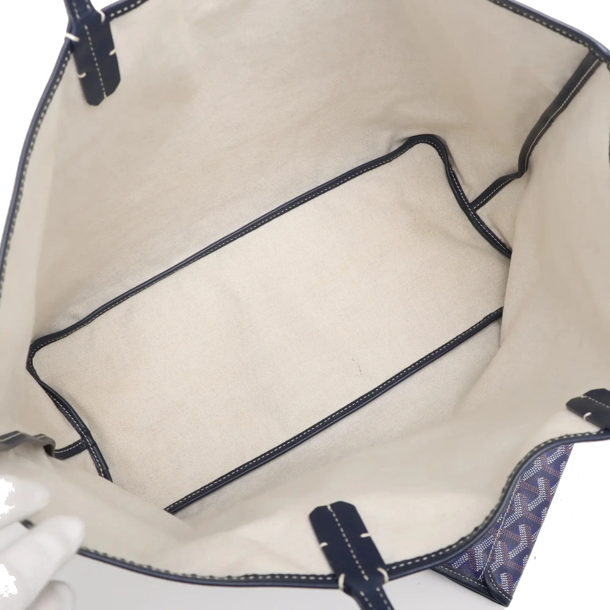 Pre-Loved Saint Louis Tote Goyardine Coated Canvas PM, Navy Blue
