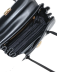 Pre-Loved Nappa Leather Shoulder Bag Leather with Gold Hardware, Black