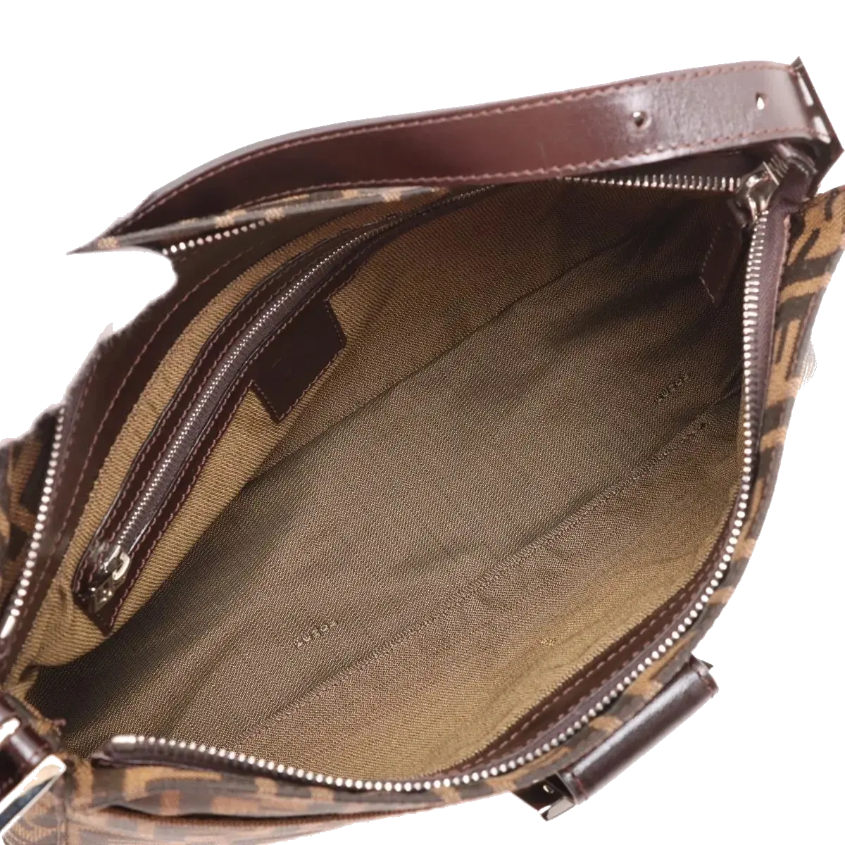 Pre-Loved Mamma Baguette Shoulder Bag Zucca Coated Canvas with Silver Hardware, Brown
