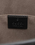 Pre-Loved Web Microguccissima Pouch Clutch Microguccissima Leather with Silver Hardware, Black
