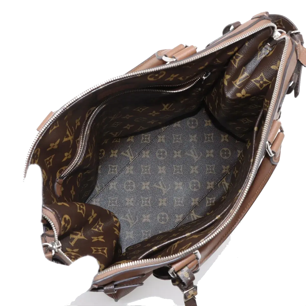 Pre-Loved Tote Tote Leather with Silver Hardware, Brown