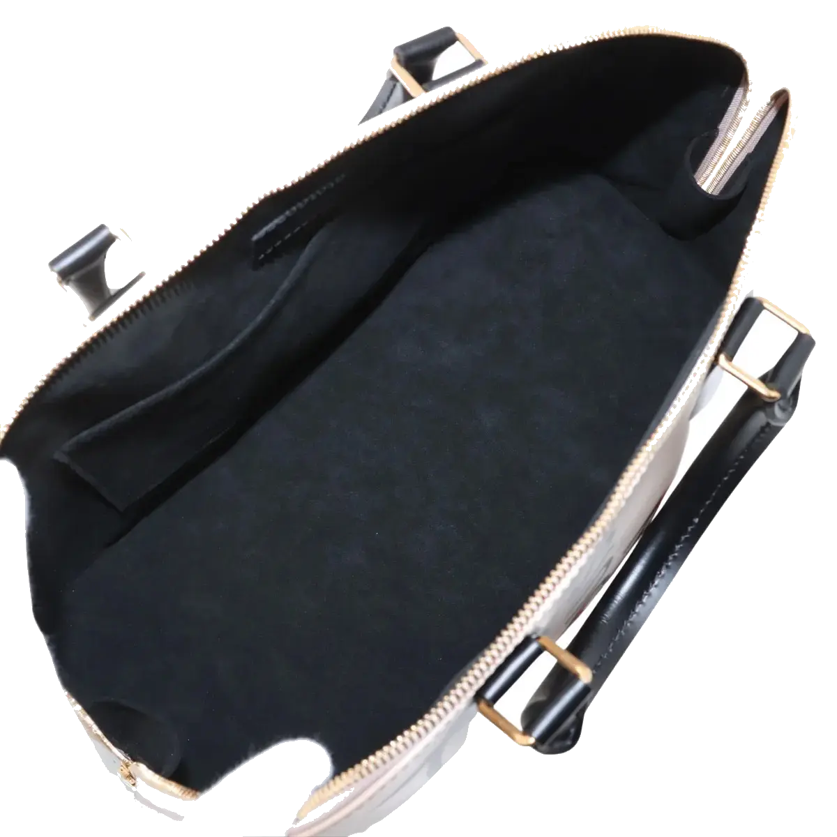 Pre-Loved Alma Handbag Leather PM with Gold Hardware, Beige and Black
