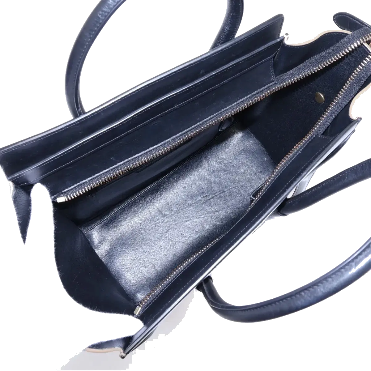 Pre-Loved Luggage Tote Leather Micro with Gold Hardware, Tricolor
