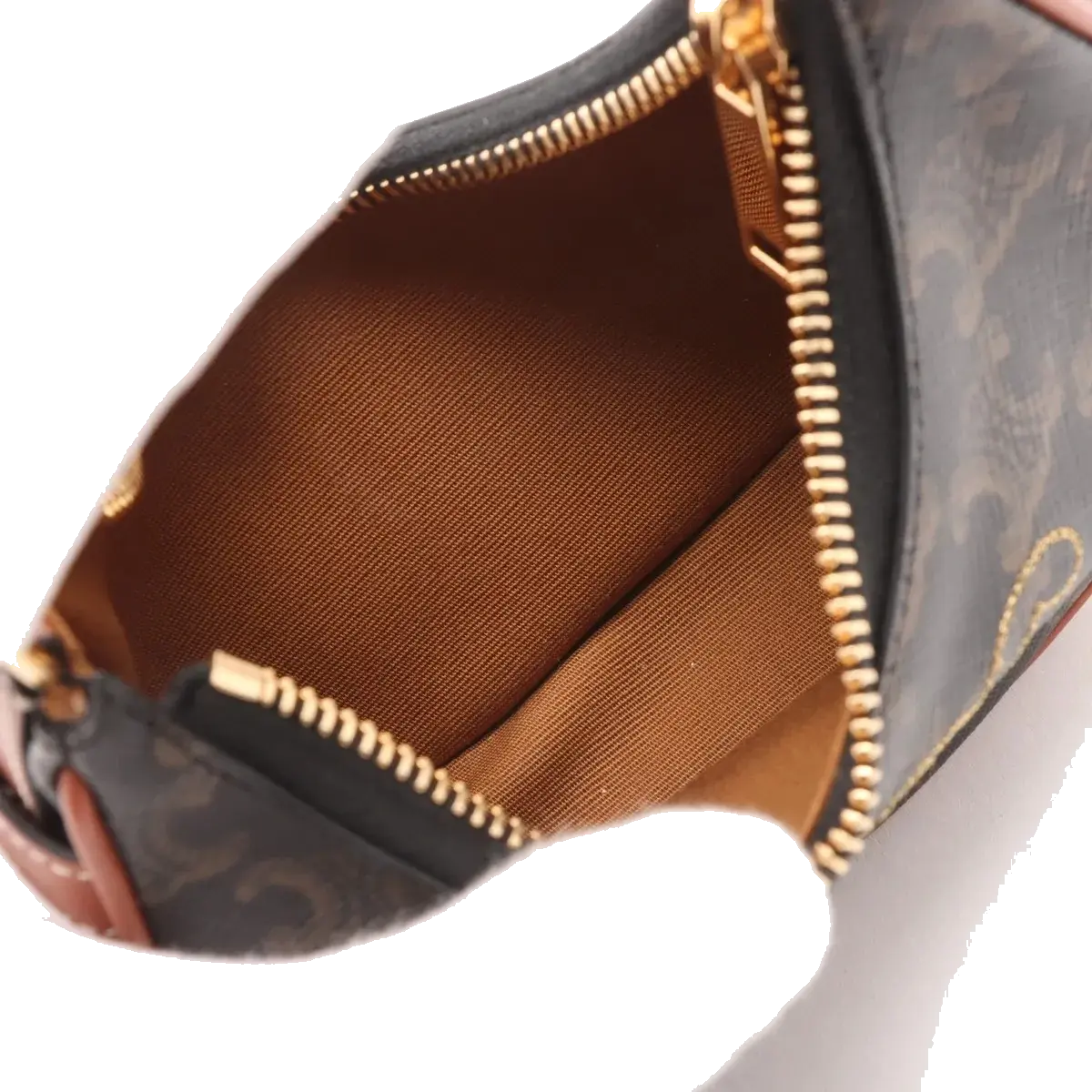 Pre-Loved Ava Shoulder Bag Triomphe Canvas Coated Mini with Gold Hardware, Brown
