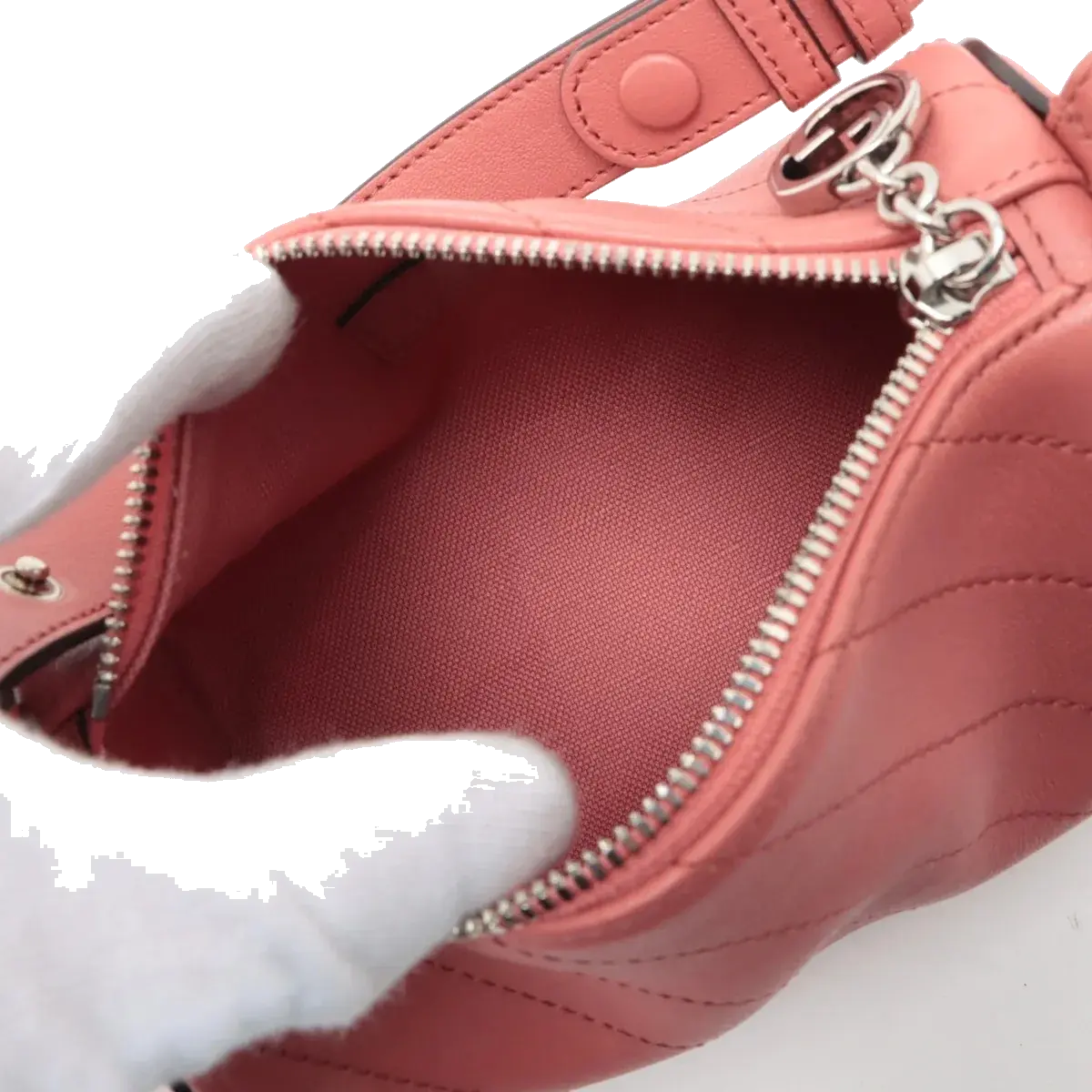 Pre-Loved Blondie Mini Barrel Shoulder Bag Leather Mini with Silver Hardware, Pink