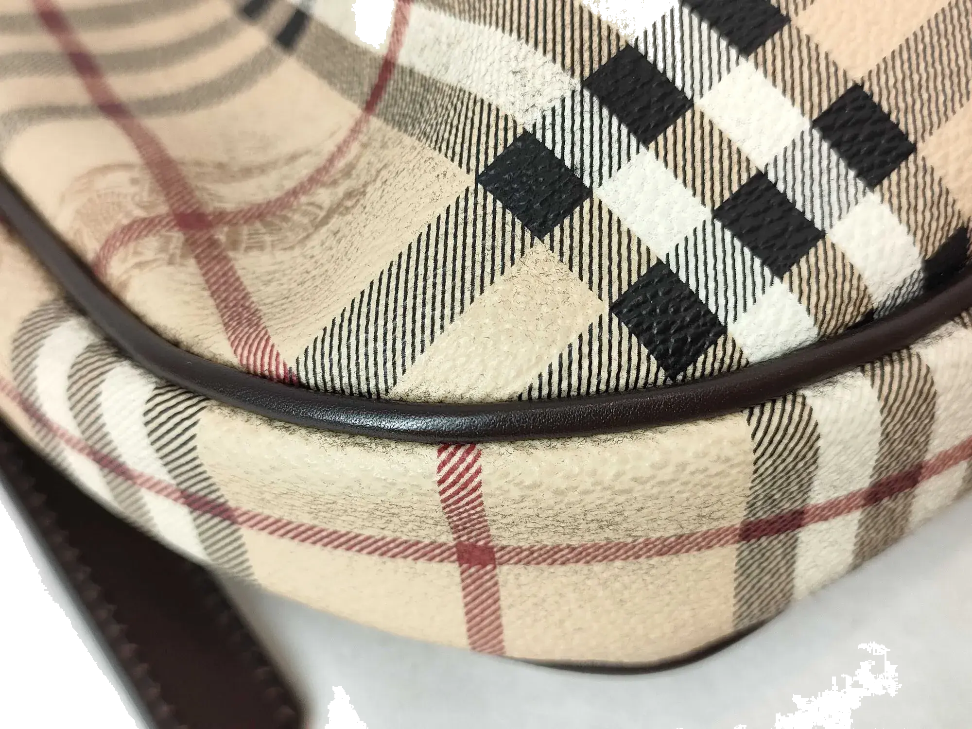 Pre-Loved Brooke Hobo Shoulder Bag Haymarket Check Coated Canvas with Gold Hardware, Beige