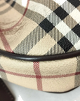 Pre-Loved Brooke Hobo Shoulder Bag Haymarket Check Coated Canvas with Gold Hardware, Beige