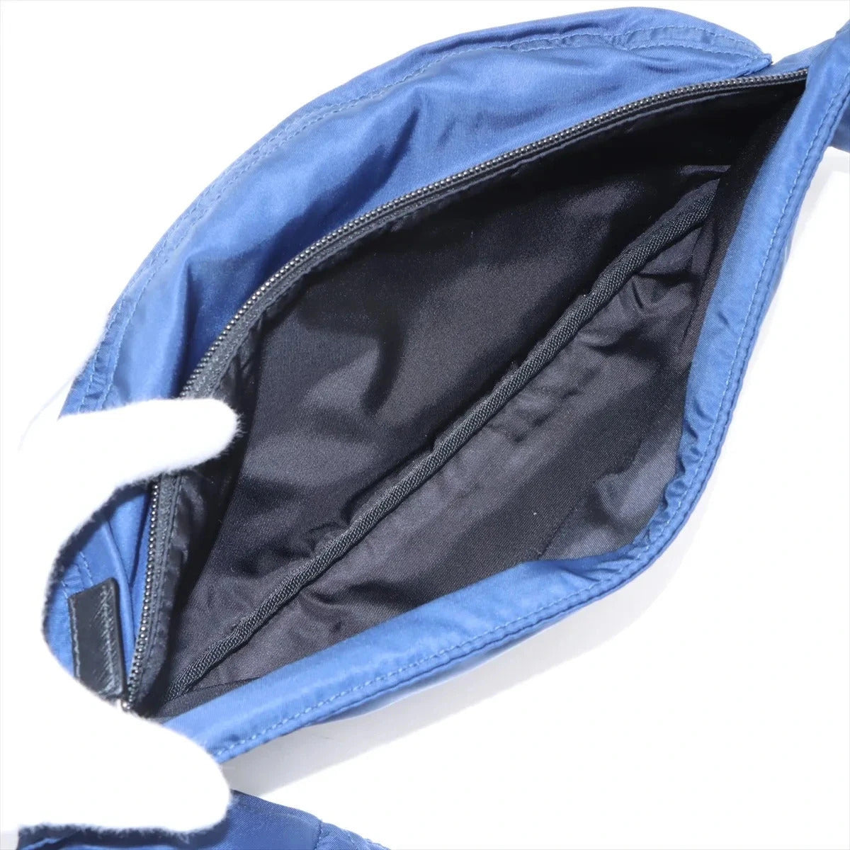 Pre-Loved Nylon Belt Bag Belt Bag Nylon with Silver Hardware, Blue