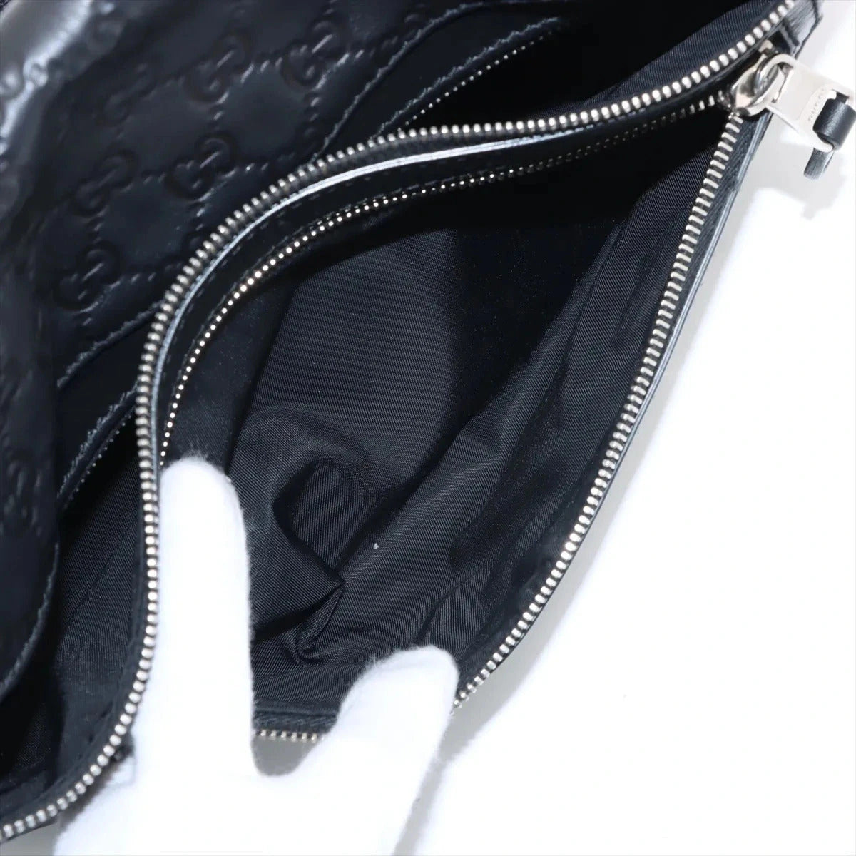 Pre-Loved Guccissima Belt Bag Guccissima Leather with Silver Hardware, Black