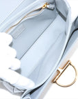 Pre-Loved Hook Shoulder Bag Leather Small with Gold Hardware, Light Grey