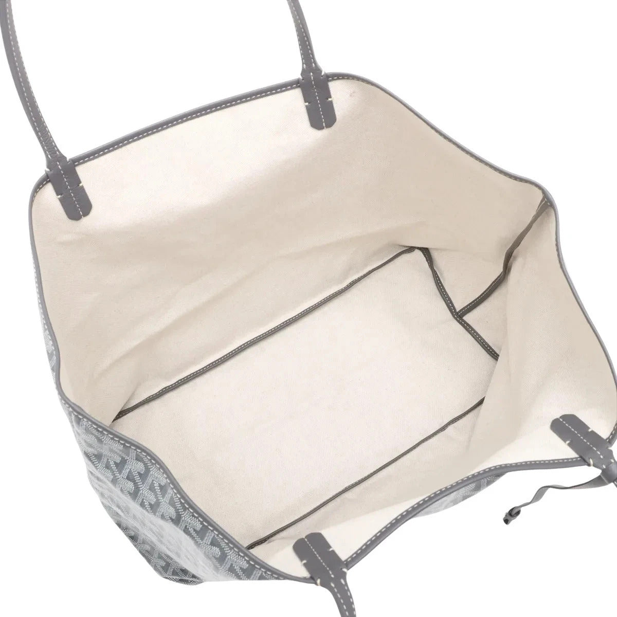 Pre-Loved Saint Louis Tote Goyardine Coated Canvas GM with Silver Hardware, Grey