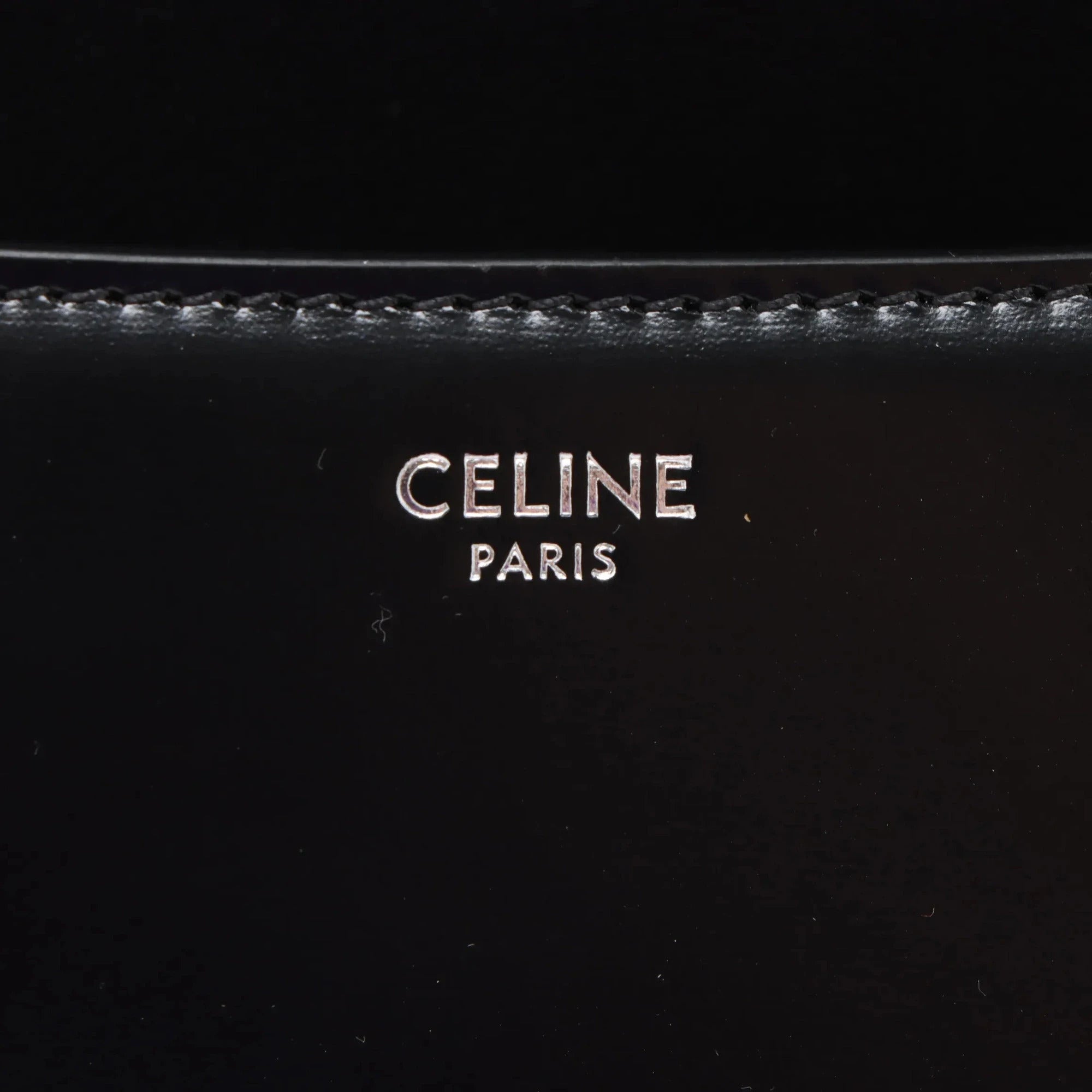 Pre-Loved Triomphe Shoulder Bag Leather with Silver Hardware, Black