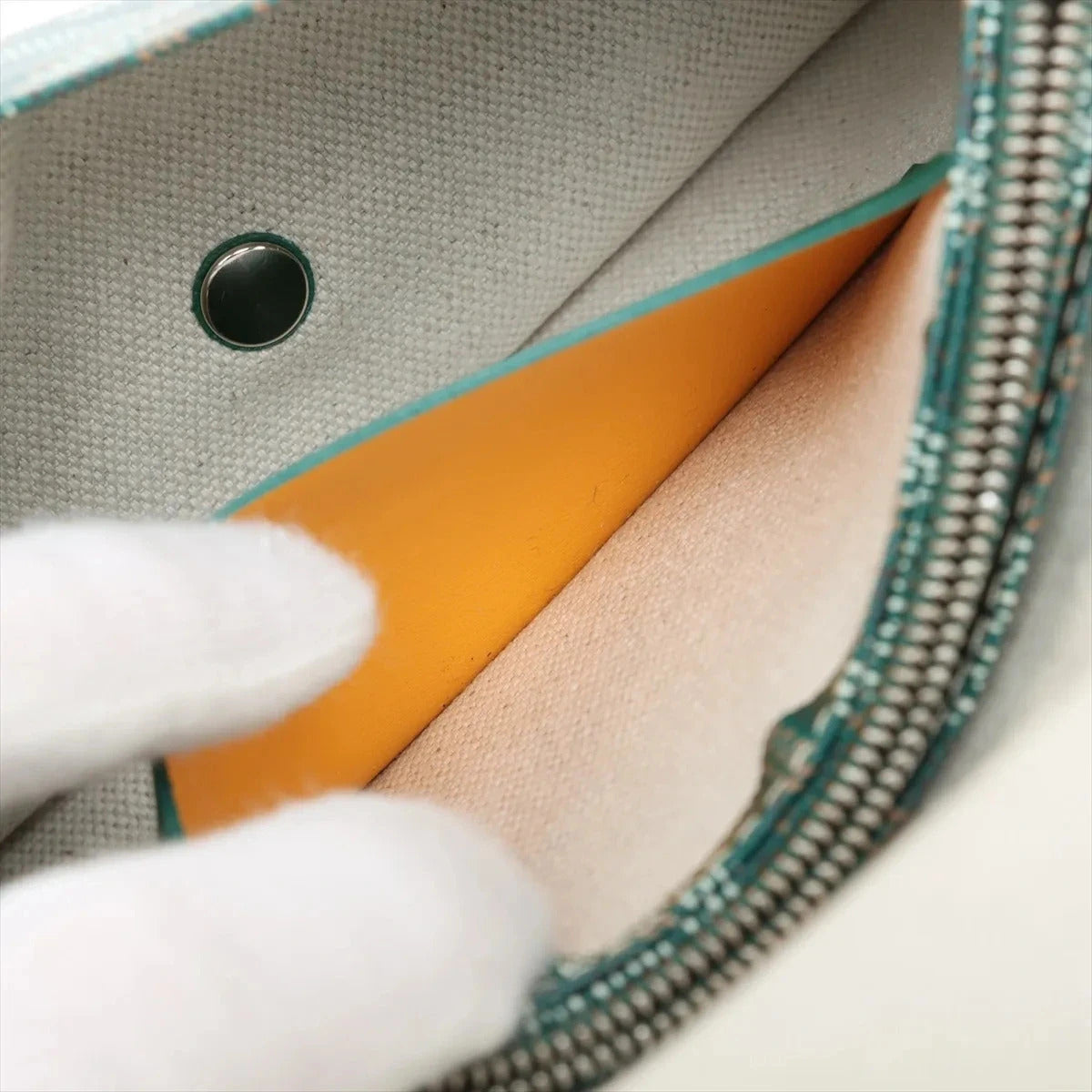 Pre-Loved Plumet Crossbody Bag Goyardine Chevron Coated Canvas with Silver Hardware, Green
