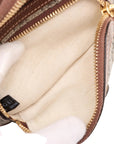 Pre-Loved GG Supreme Belt Bag Monogram Coated Canvas with Gold Hardware, Beige and Ebony
