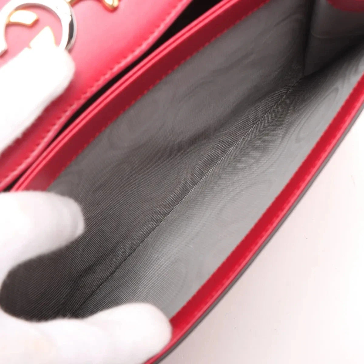 Pre-Loved Zumi Shoulder Bag Leather Small with Gold Hardware, Red