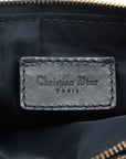 Pre-Loved Saddle Pochette Shoulder Bag Oblique Coated Canvas Mini with Gold Hardware, Navy Blue