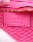Pre-Loved Moon Side GG Mini Shoulder Bag Monogram Coated Canvas Mini with Gold Hardware, Pink