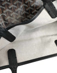 Pre-Loved Saint Louis Tote Goyardine Chevron Coated Canvas GM with Silver Hardware, Black/Brown
