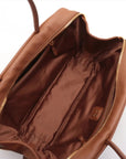 Pre-Loved Bowling Bag Handbag Leather with Gold Hardware, Brown
