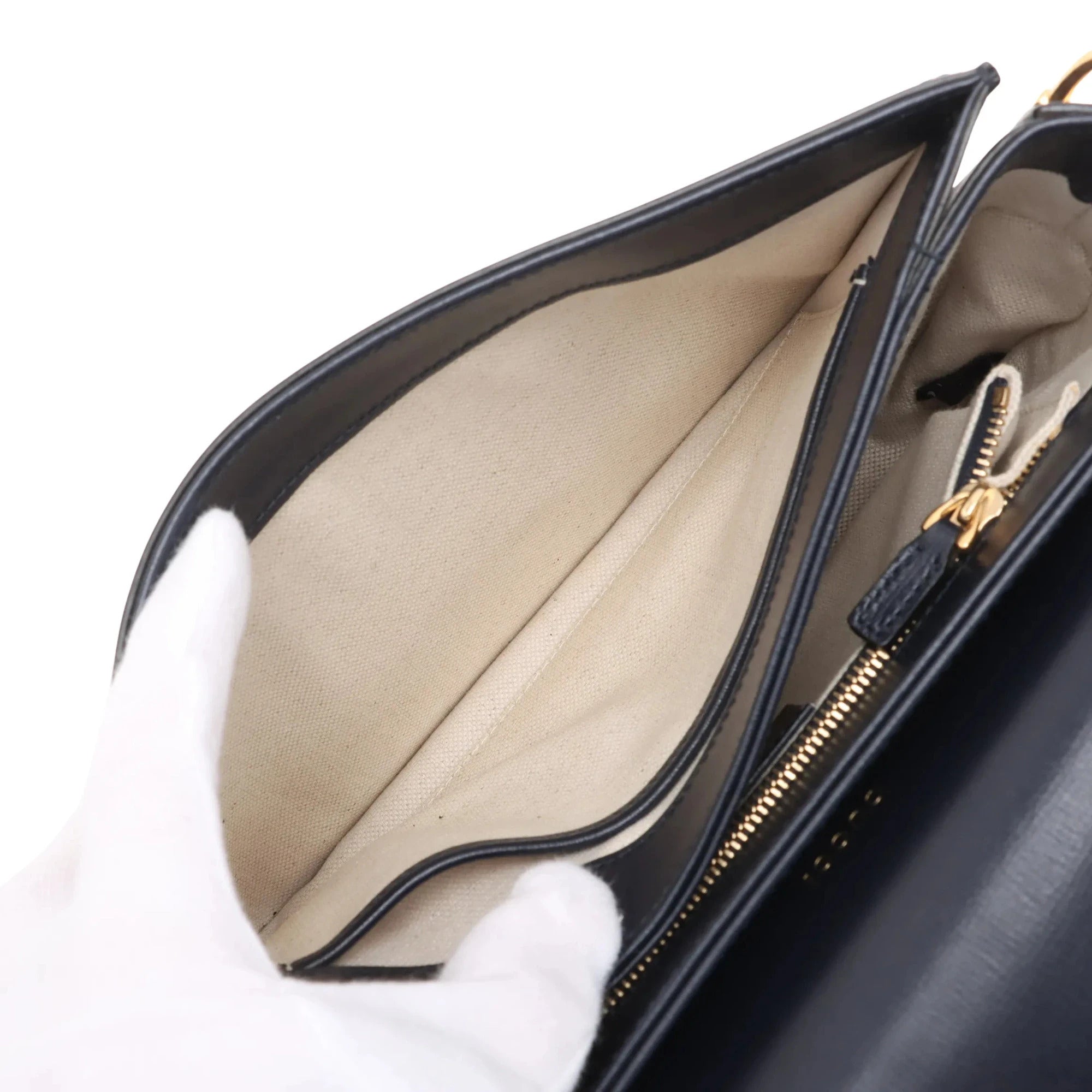 Pre-Loved Horsebit 1955 Shoulder Bag Leather Small with Gold Hardware, Red, Tan and Navy