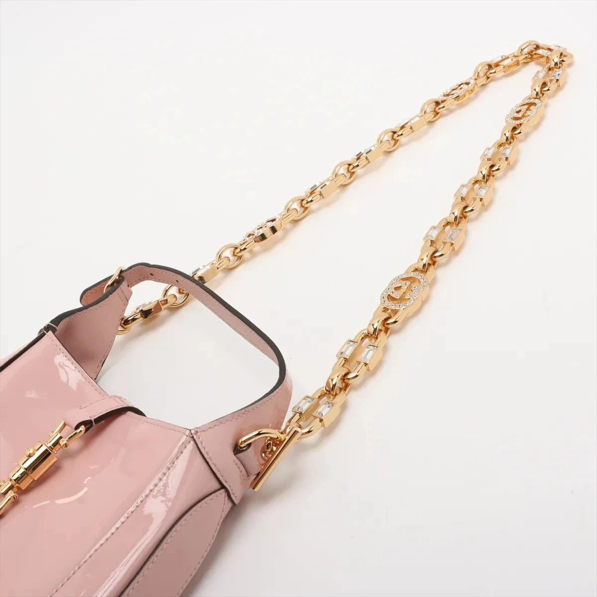 Pre-Loved Jackie 1961 Shoulder Bag Patent Leather Mini with Gold Hardware, Pink