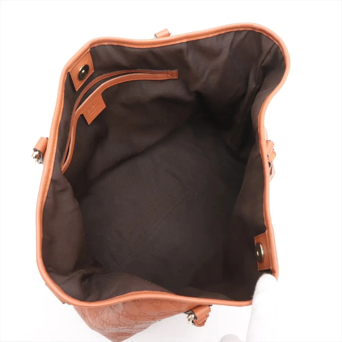 Pre-Loved Guccissima Tote Guccissima Leather with Silver Hardware, Cognac