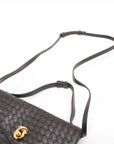 Pre-Loved Andiamo Crossbody Bag Intrecciato Leather Small with Gold Hardware, Dark Brown