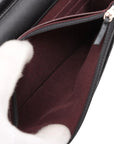 Pre-Loved Wallet on Chain Crossbody Bag Quilted Leather with Silver Hardware, Black