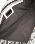 Pre-Loved Mamma Baguette Shoulder Bag Zucchino Coated Canvas with Gold Hardware, Black and Grey