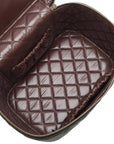 Pre-Loved CC Filigree Vanity Case Vanity Case Quilted Leather Small with Silver Hardware, Black