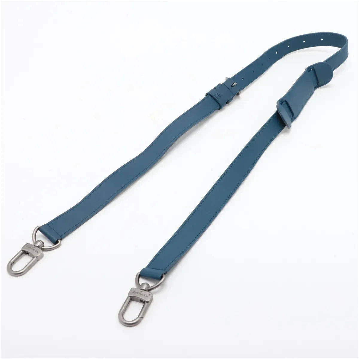 Pre-Loved Tadao Tote Damier Leather with Silver Hardware, Teal Blue