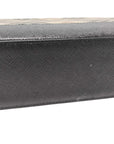 Pre-Loved Shoulder Bag Nova Check Coated Canvas with Silver Hardware, Beige and Black