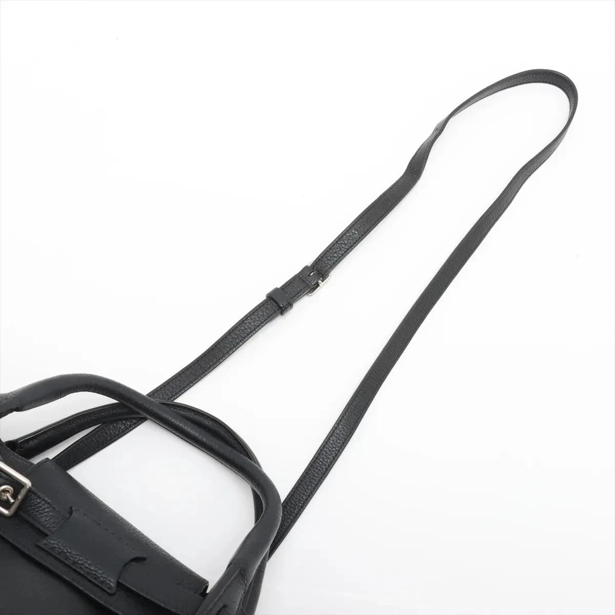 Pre-Loved Big Bag Tote Leather Small with Silver Hardware, Black