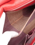 Pre-Loved Bamboo Daily Flap Crossbody Bag Leather with Silver Hardware, Red