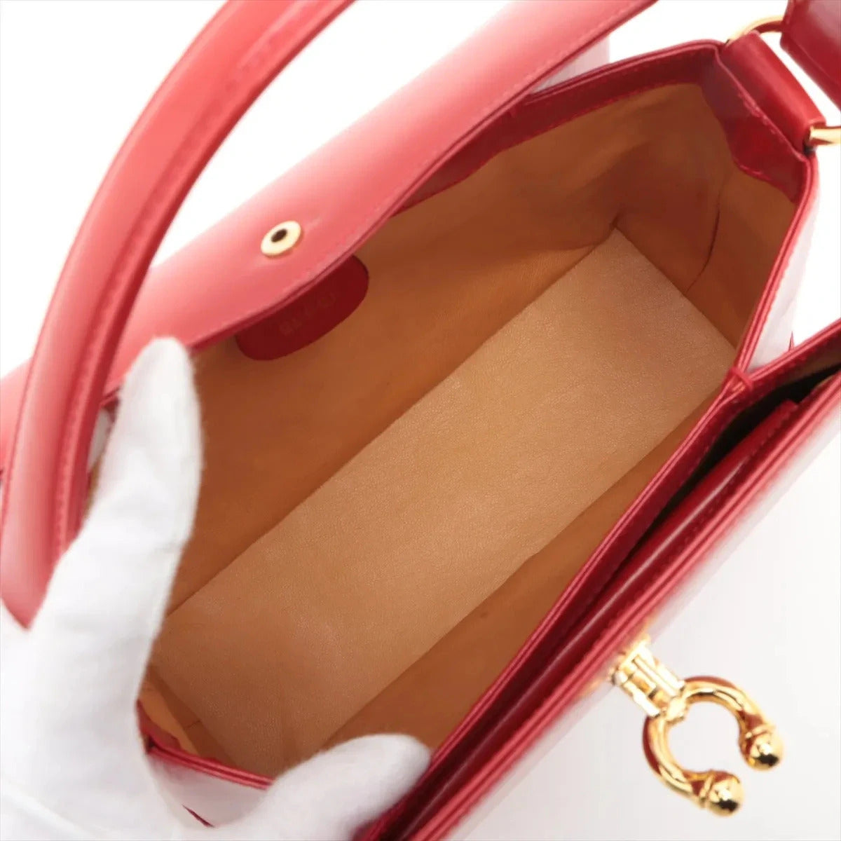 Pre-Loved Handbag Leather with Gold Hardware, Red