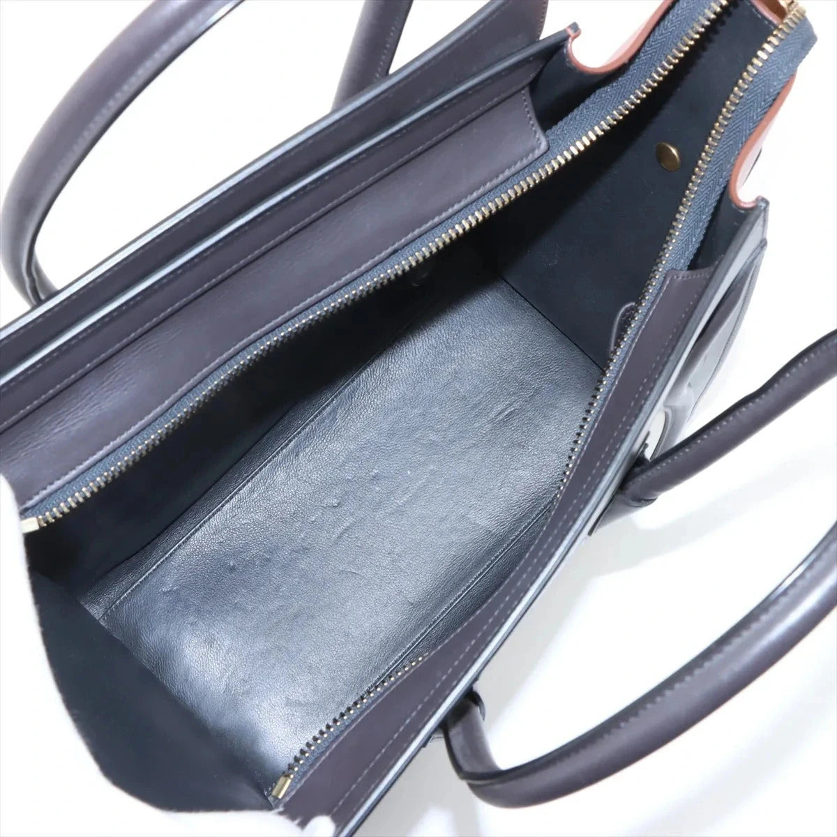 Pre-Loved Luggage Tote Leather Micro with Gold Hardware, Tricolor
