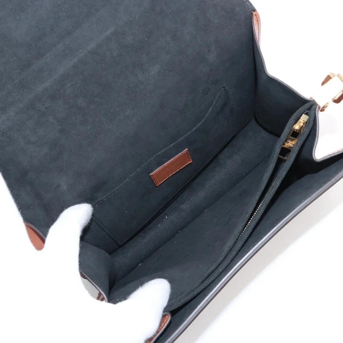 Pre-Loved Dauphine Shoulder Bag Monogram Coated Canvas MM with Gold Hardware, Brown