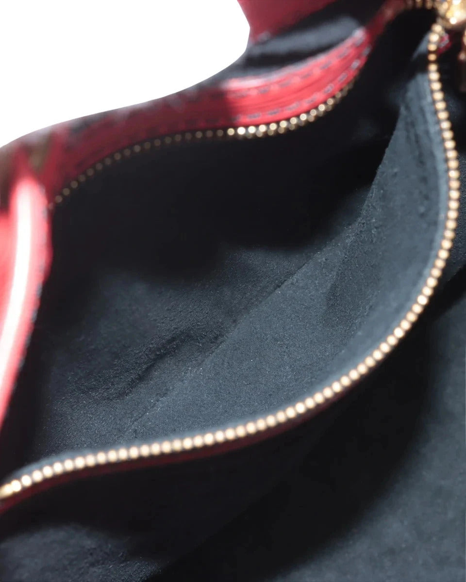 Pre-Loved Petit Noé Shoulder Bag Leather PM with Gold Hardware, Red