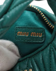 Pre-Loved Wander Matelassé Hobo Handbag Quilted Leather Micro with Gold Hardware, Green