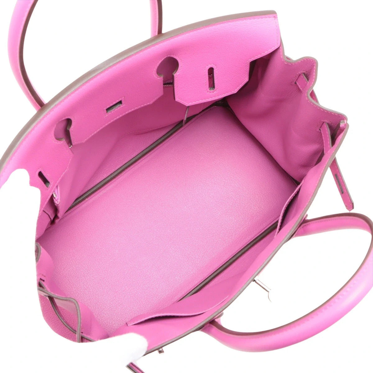 Pre-Loved Birkin Handbag Leather 30 with Palladium Hardware, Magenta Pink