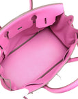 Pre-Loved Birkin Handbag Leather 30 with Palladium Hardware, Magenta Pink