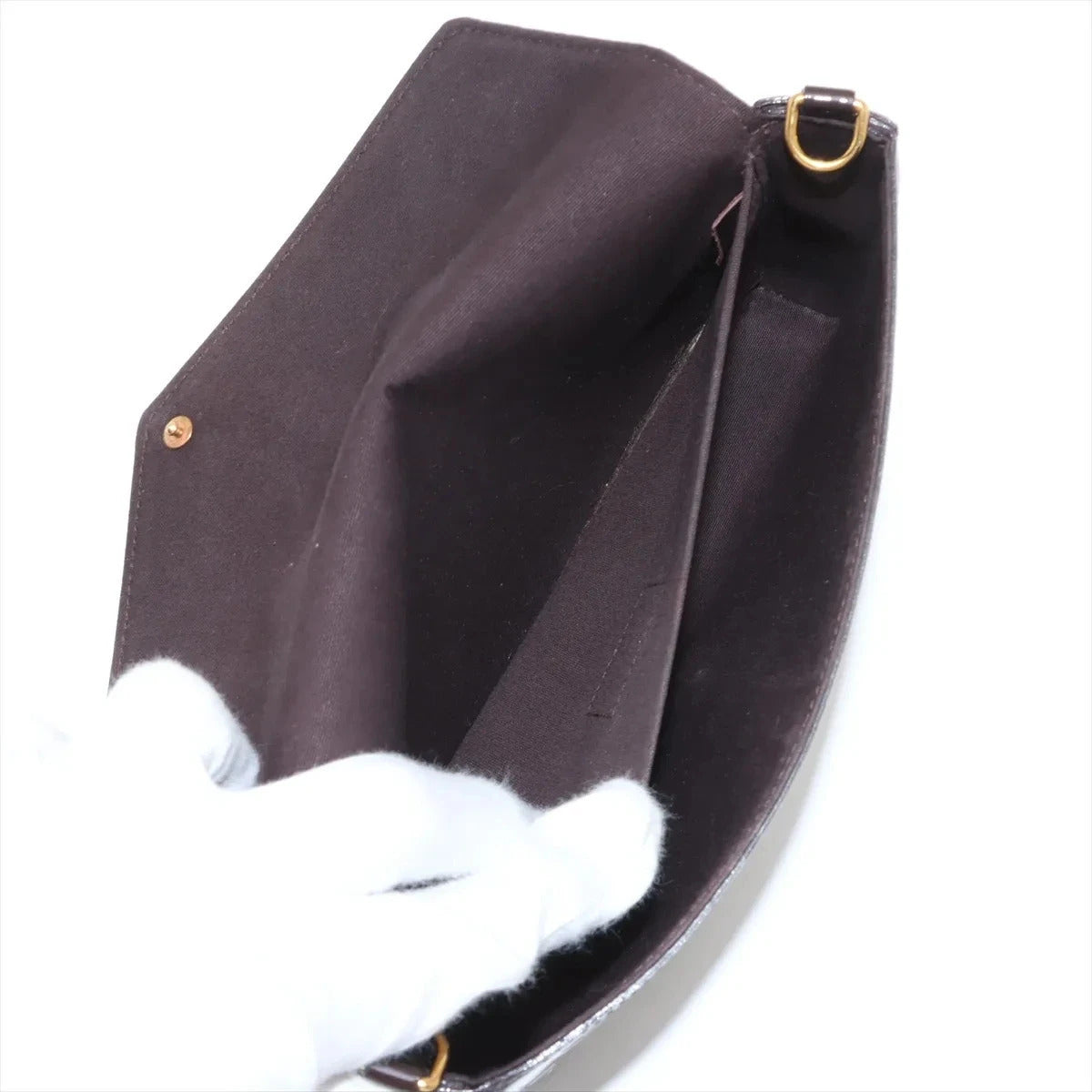 Pre-Loved Pochette Félicie Crossbody Bag Monogram Patent Leather with Gold Hardware, Amarante