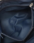 Pre-Loved Saddle Shoulder Bag Trotter Denim with Silver Hardware, Blue