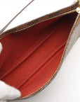 Pre-Loved Pochette Accessoires Pochette Damier Coated Canvas with Gold Hardware, Ebene Brown