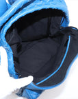 Pre-Loved Intrecciato Backpack Leather with Black Hardware, Blue