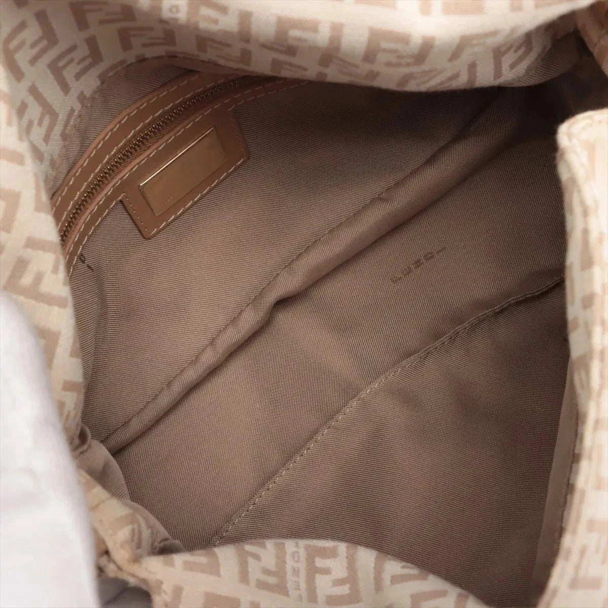 Pre-Loved Mamma Baguette Shoulder Bag Zucchino Coated Canvas with Gold Hardware, Beige